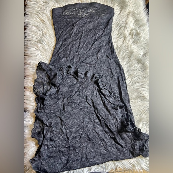 Black asymmetrical, swimsuit, cover-up dress - Picture 2 of 4